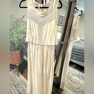 Cream Maxi Dress With Unique Details